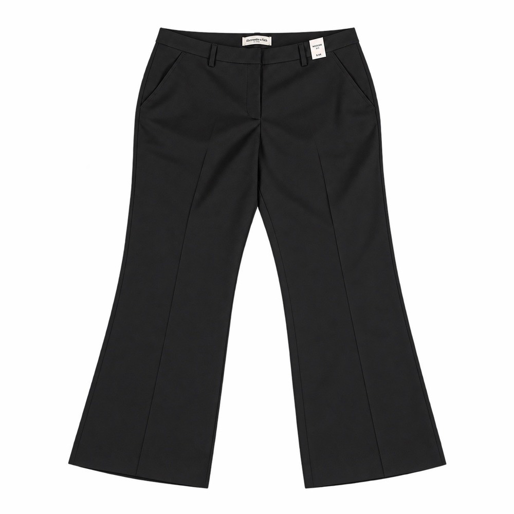 NWT Abercrombie Women's 18/34 Black Tailored Straight Dress Pants Curve Love